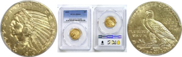 1913 $5 Indian  -  PCGS MS-64