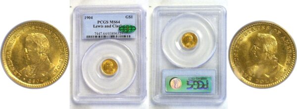 1904 $1 Lewis & Clark Gold Commemorative  -  PCGS MS-64  CAC