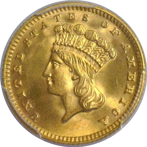 1889 One Dollar Gold Coin. -  PCGS MS-67 CAC - Image 2