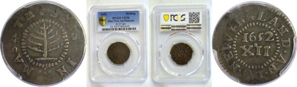 1652 Massachusetts Pine Tree Shilling  -  PCGS VF-30