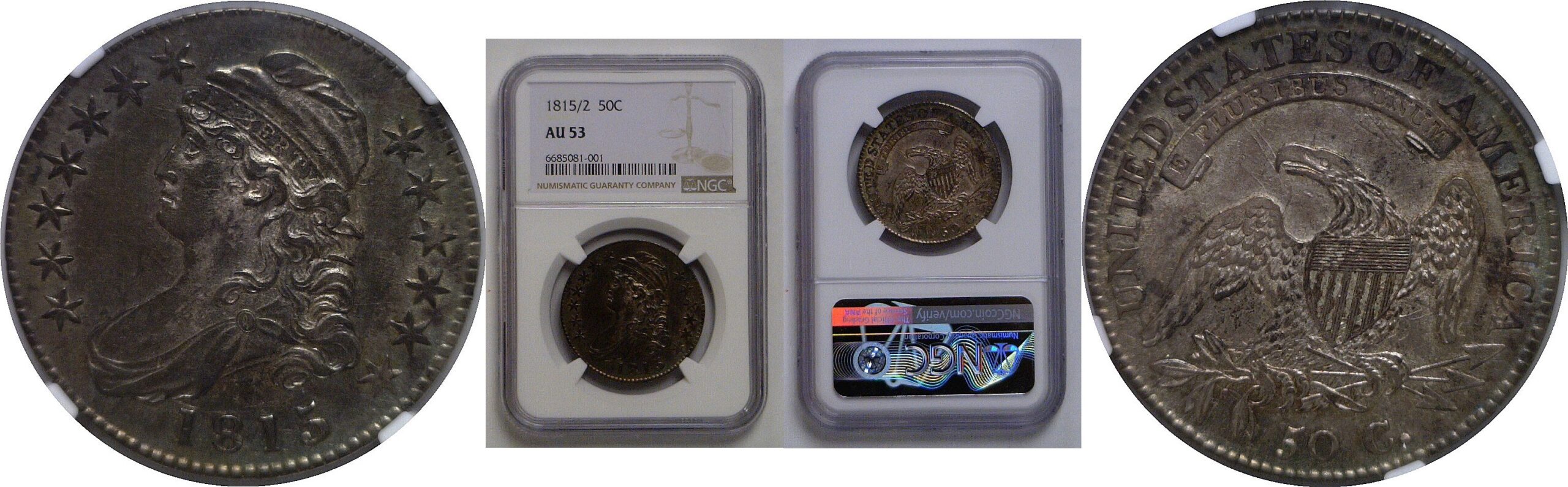 1815/2 Bust Half Dollar   NGC AU-53