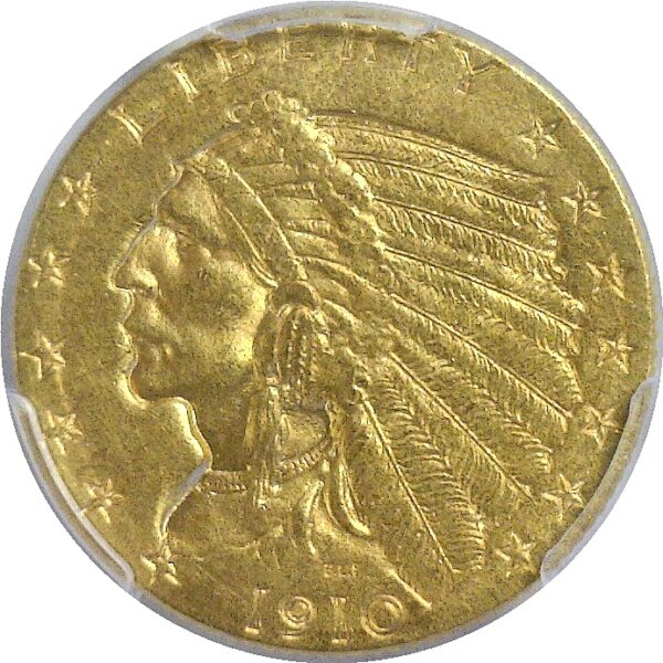 1910 $2 1/2 Indian  -  PCGS MS-62 - Image 2