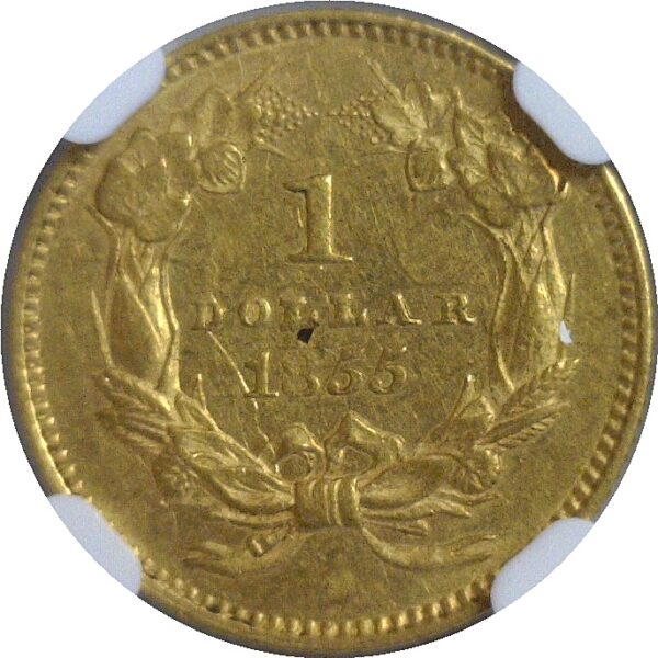 1855 One Dollar Gold Coin. -  NGC AU-55 - Image 3