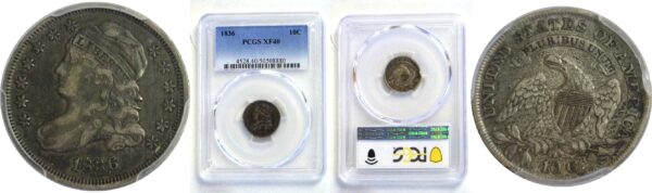 1836 Bust Dime. -  PCGS XF-40