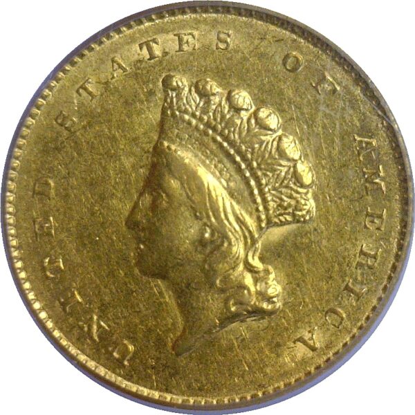 1855-O One Dollar Gold Coin  -  PCGS AU-58 - Image 2