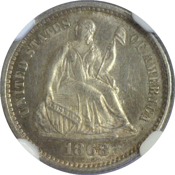 1868 Seated Liberty Half Dime -   NGC MS-61 - Image 2