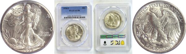 1934-S Walking Liberty Half Dollar  -  PCGS AU-58