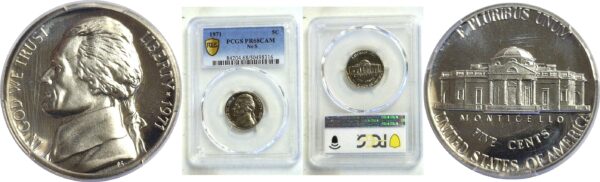 1971 No S.  Jefferson Nickel  -  PCGS PR-68 CAM