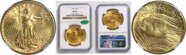 1915-S $20 St. Gaudens  -  NGC MS-64  CAC