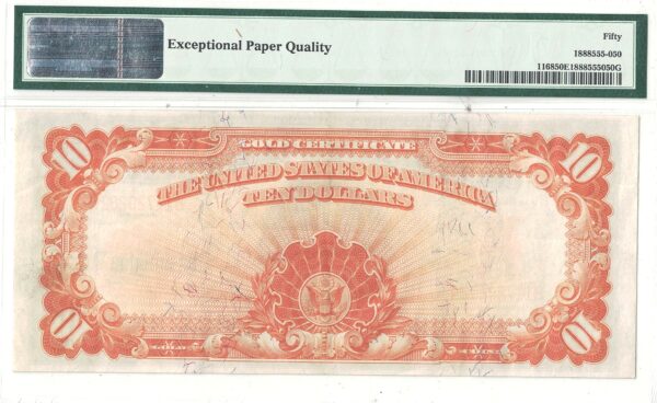 1907 $10 Gold Certificate Fr-1168 PMG AU-50 EPQ - Image 3