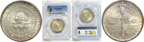 1936 Norfolk Commemorative Half Dollar  -  PCGS MS-67