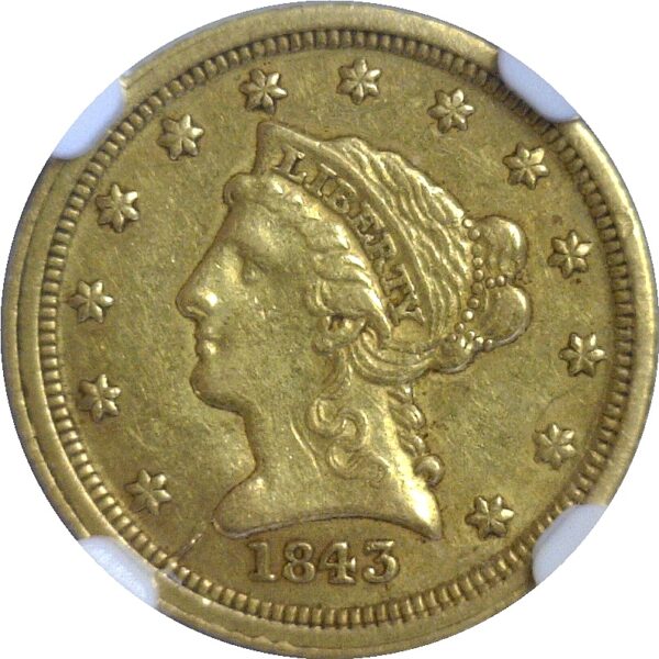 1843-C  $2 1/2 Liberty  -  NGC AU-53 - Image 2