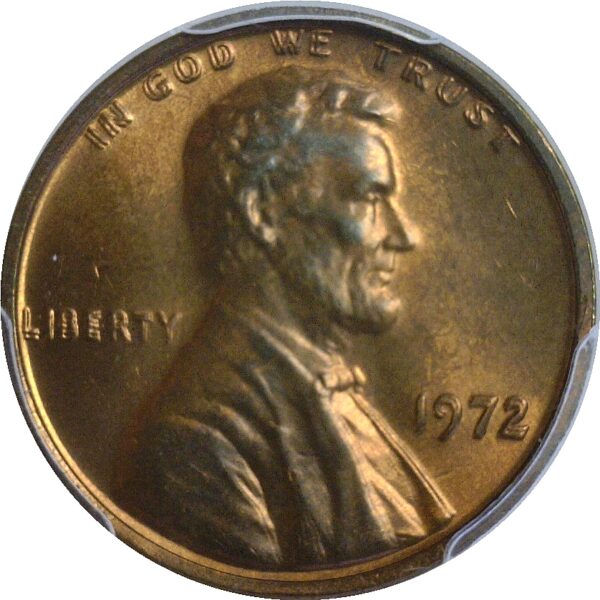 1972 Doubled Die Obverse. Lincoln Cent  -  PCGS MS-65 RB - Image 2