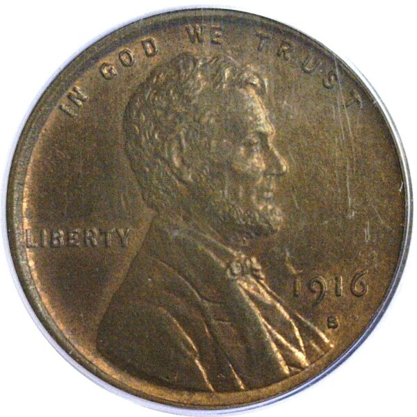 1916-S Lincoln Cent  -  PCGS MS-64 RB - Image 2