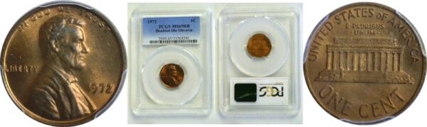 1972 Doubled Die Obverse. Lincoln Cent  -  PCGS MS-65 RB