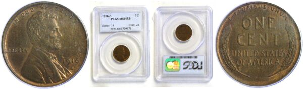 1916-S Lincoln Cent  -  PCGS MS-64 RB