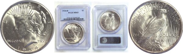 1934-D Peace Dollar  - PCGS MS-63