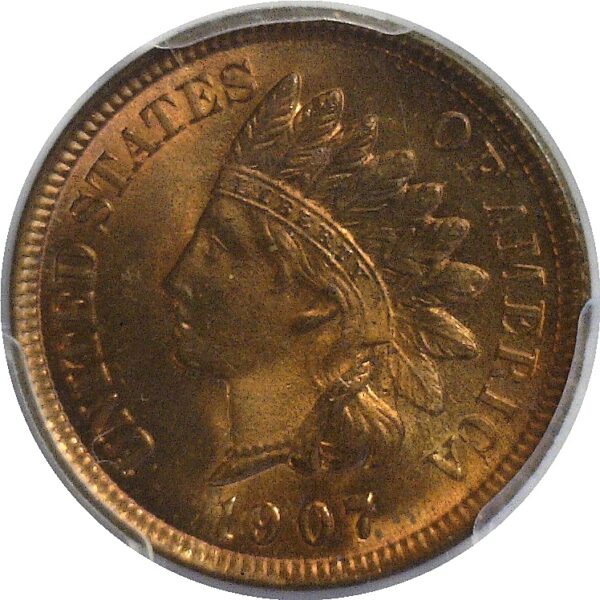 1907 Indian Head Cent  -  PCGS MS-65 RB - Image 2