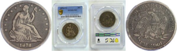 1878-CC Seated Liberty Half Dollar. -  PCGS F-12
