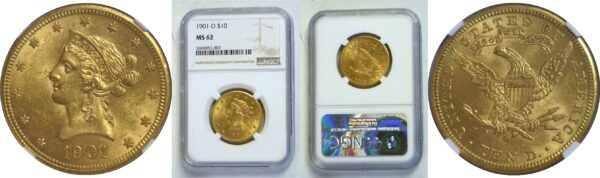 1901-O $10 Liberty  -  NGC MS-62