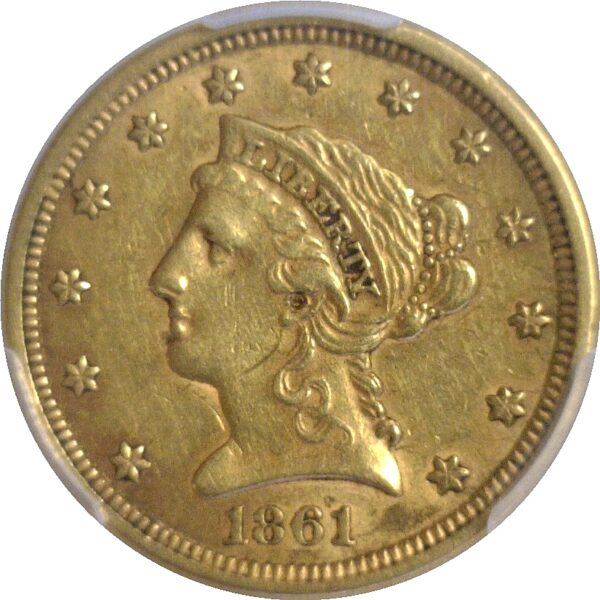 1861 $2 1/2 Liberty. -  PCGS AU-53 - Image 2