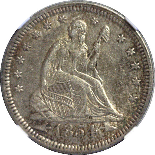 1854 Seated Liberty Quarter. -  NGC AU-55 - Image 2
