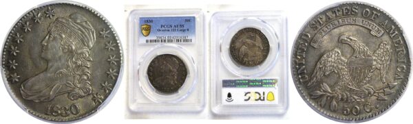 1830 Bust Half Dollar  -  PCGS AU-55