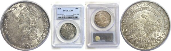 1825 Bust Half Dollar. -  PCGS AU-58