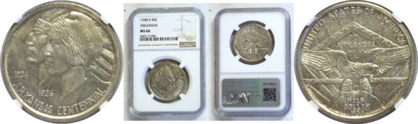 1938-S Arkansas Commemorative Half Dollar. -  NGC MS-66