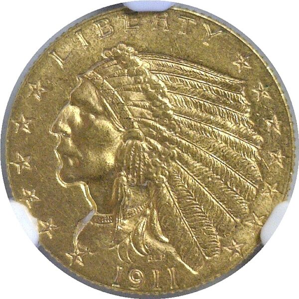 1911-D $2 1/2 Indian  -  NGC MS-62 - Image 2