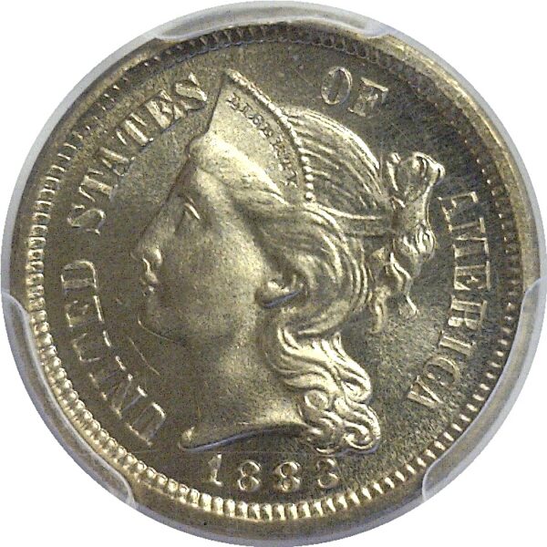 1883 Nickel Three Cent  -  PCGS PR-66  CAC - Image 2