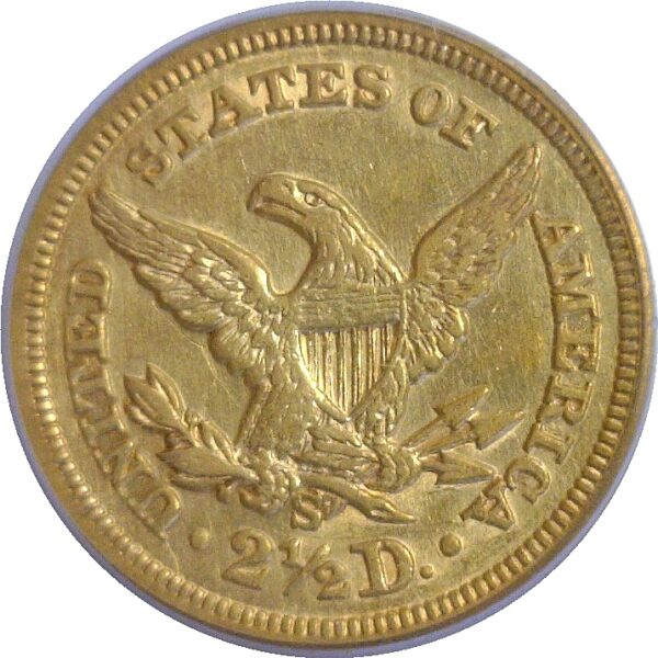 1871-S $2 1/2 Liberty. -  PCGS AU-50 - Image 3