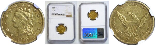 1835 $2 1/2 Classic. -  NGC XF-45