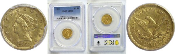 1851 $2 1/2 Liberty  -  PCGS AU-55