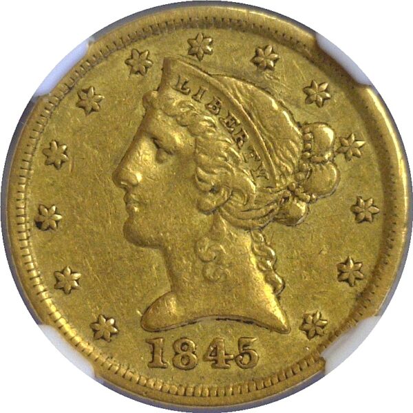 1845-D $5 Liberty  -  NGC XF-45 - Image 2