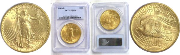 1909-D $20 St. Gaudens. -  PCGS MS-64