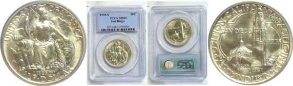 1935-S San Diego Commemorative Half Dollar. -  PCGS MS-66