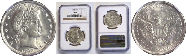 1893 Barber Half Dollar  -  NGC AU-58