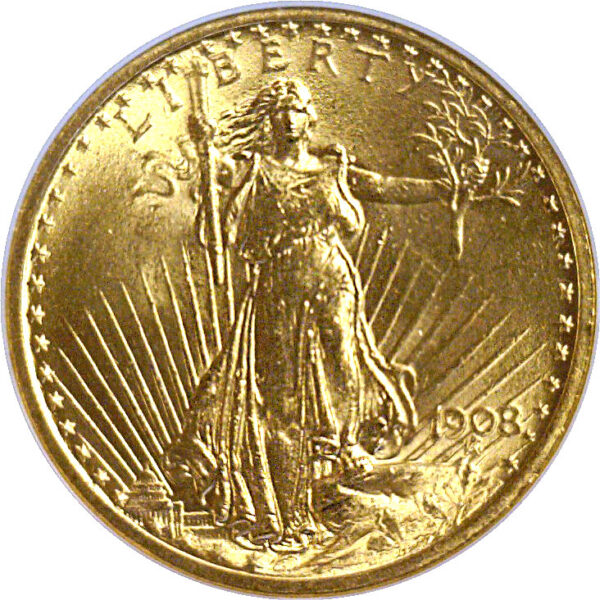 1908 No Motto. $20 St. Gaudens  -  NGC MS-63 - Image 2