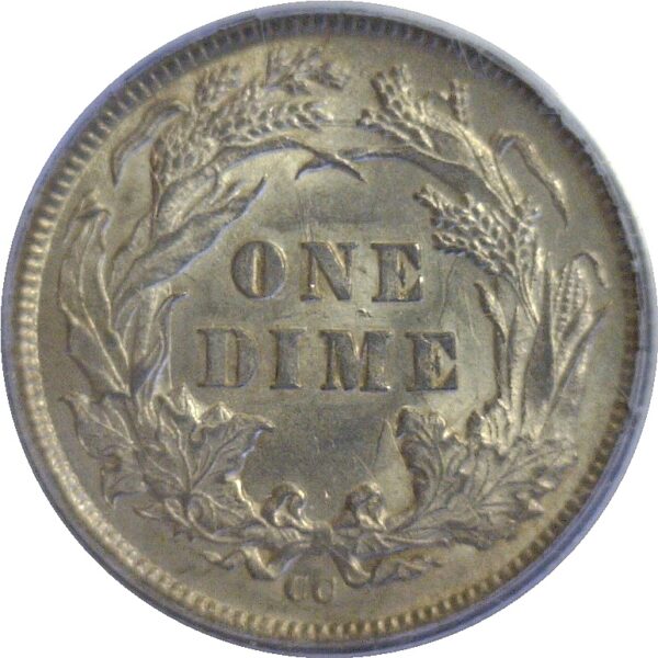 1877-CC Seated Liberty Dime  -  PCGS AU-58 - Image 3