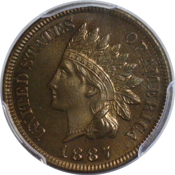 1887 Indian Head Cent  -  PCGS PR-65 RB  CAC - Image 2