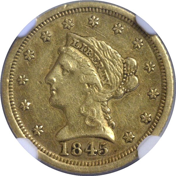 1845-D $2 1/2 Liberty  -  NGC AU-53 - Image 2