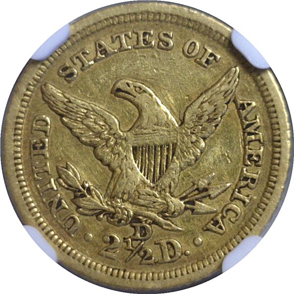 1845-D $2 1/2 Liberty  -  NGC AU-53 - Image 3