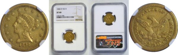 1842-D $2 1/2 Liberty  -  NGC XF-40