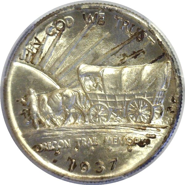1937-D Oregon Trail Commemorative Half Dollar  -  PCGS MS-64 - Image 3