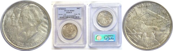 1938-D Arkansas Commemorative Half Dollar  -  PCGS MS-66
