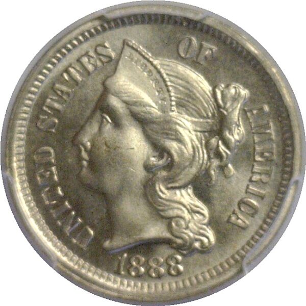 1888 Nickel Three Cent  -  PCGS MS-66 - Image 2