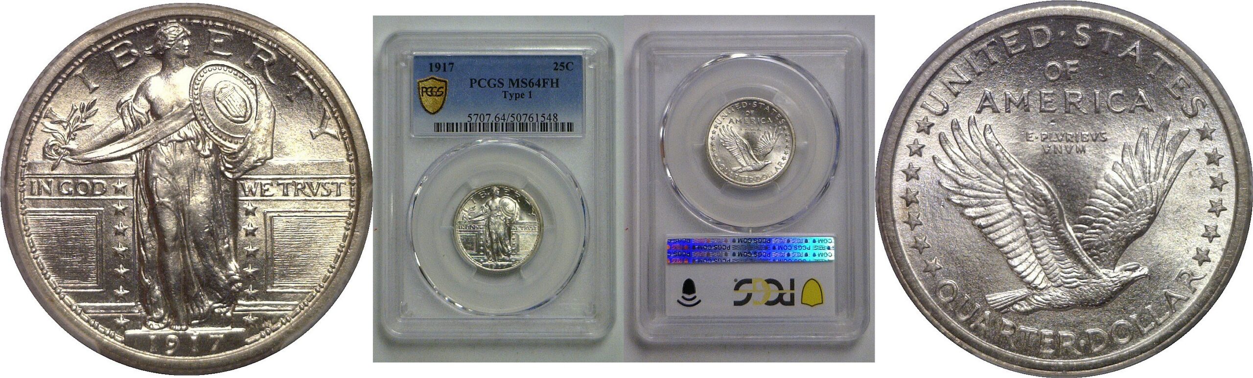 1917 T-1 Standing Liberty Quarter    PCGS MS-64 FH