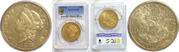 1875-CC $20 Liberty  -  PCGS XF-40