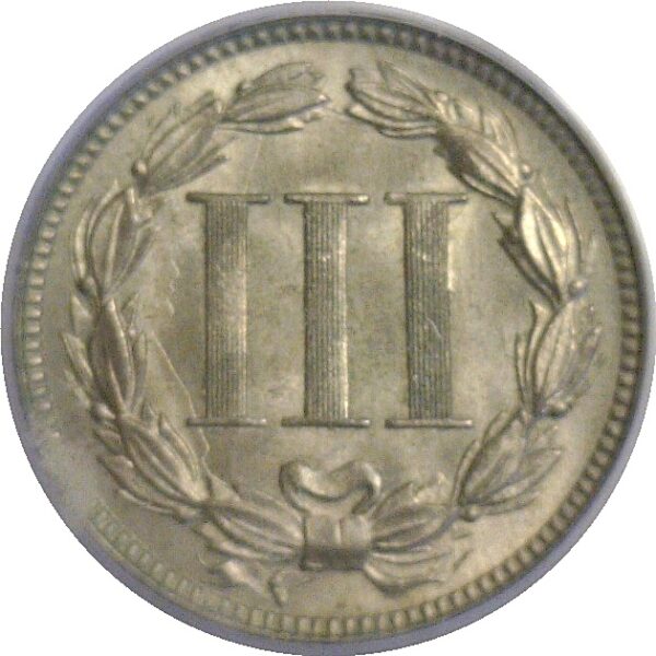 1871 Nickel Three Cent  -  PCGS MS-65 - Image 3